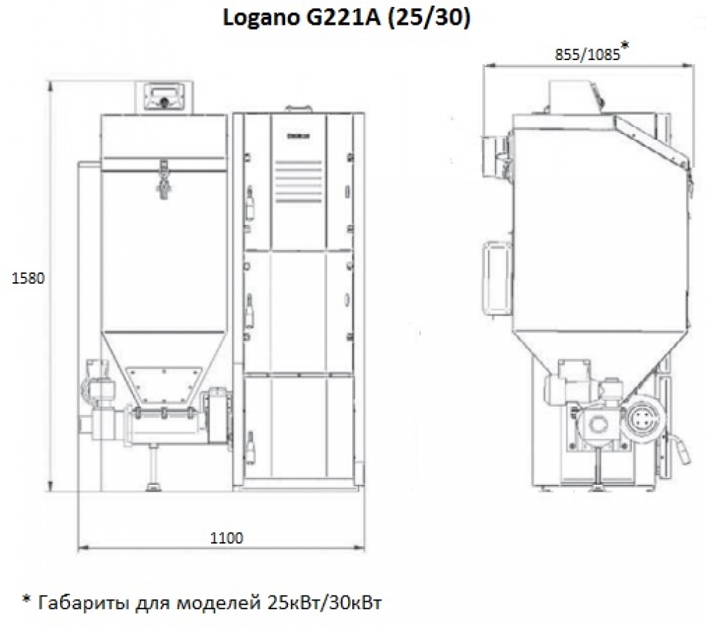 Твердотопливный пеллетный котел Buderus Logano G221-30A