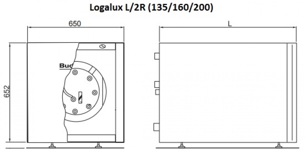 Горизонтальный бак-водонагреватель Buderus Logalux L135/2R