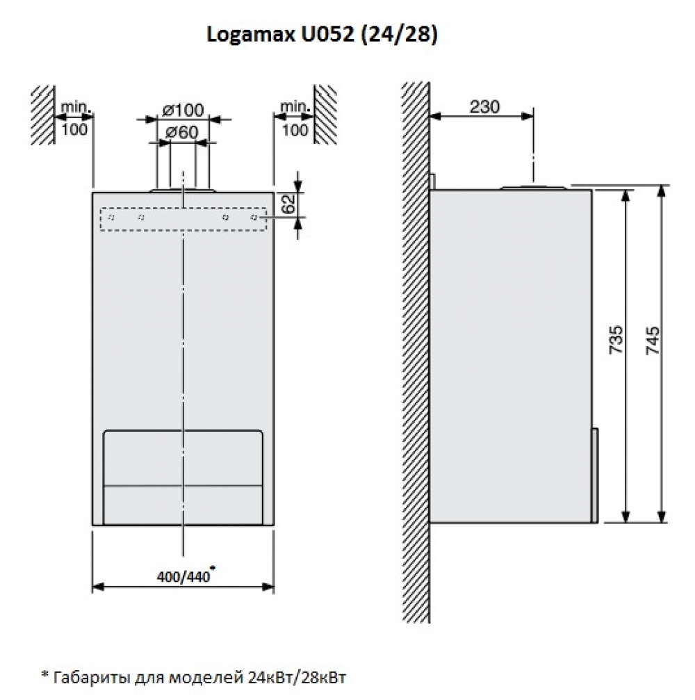 Газовый настенный котел Buderus Logamax U052-24
