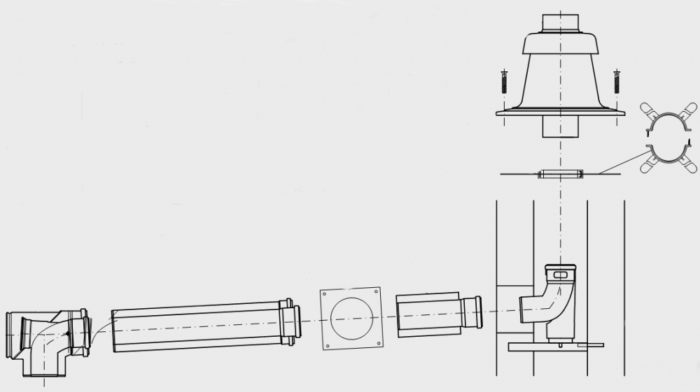 GA-K, комплект дымохода - DN110/160
