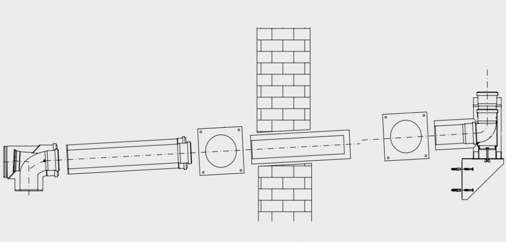 GAF-K, комплект дымохода - DN 80/125