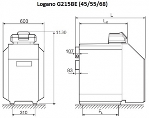 Жидкотопливный котел Buderus Logano G215-55 BE (снимается с производства)