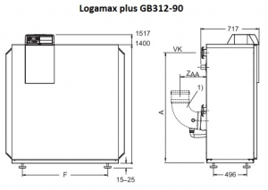 Газовый конденсационный напольный котел Buderus Logamax plus GB312-90