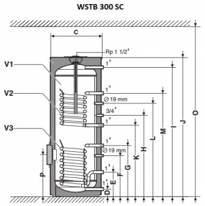Бивалентный бак-водонагреватель Bosch WSTB 300 SC